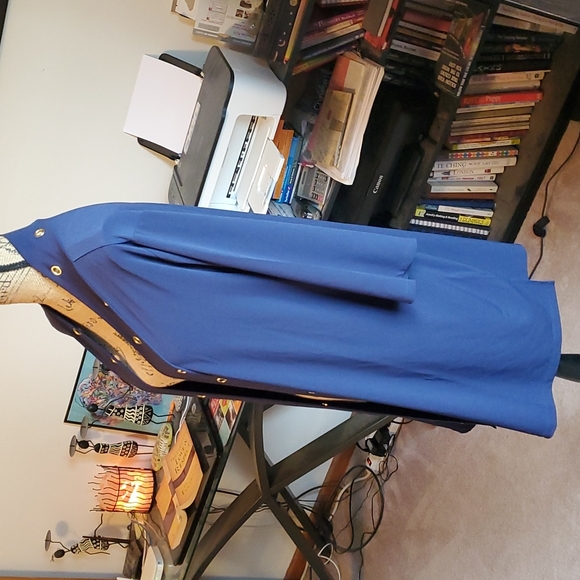 Belle navy blue with gold grommets open cardigan size 1X - Picture 3 of 14